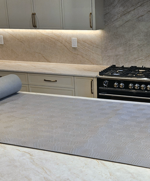 Gator Glufelt Roll Protecting Kitchen Countertop gator-glufelt-on-countertop